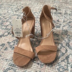 Tan/nude heels with ankle strap